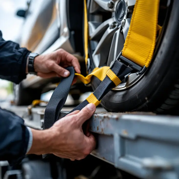 Inspecting vehicle's tires before transport